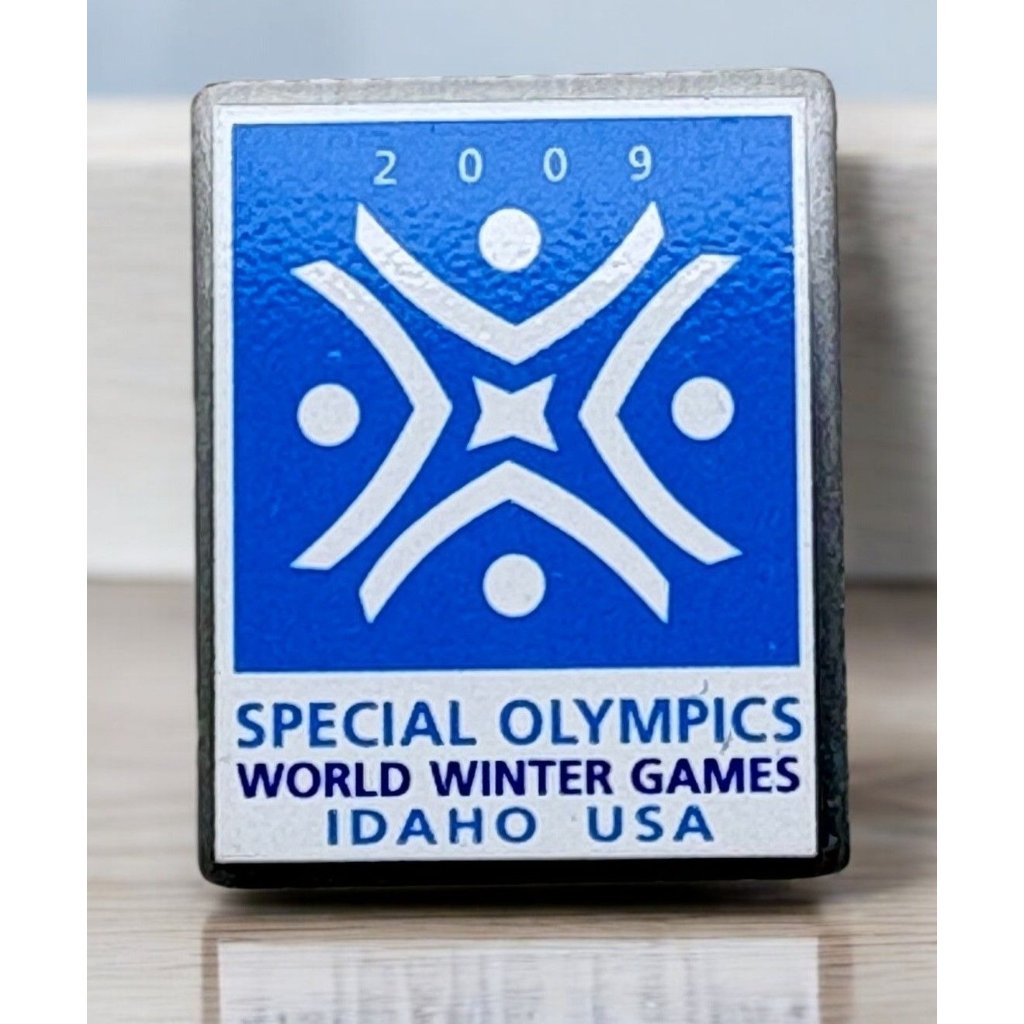 2009 Idaho Special Olympics Pin World Winter Games Silver Tone Blue White